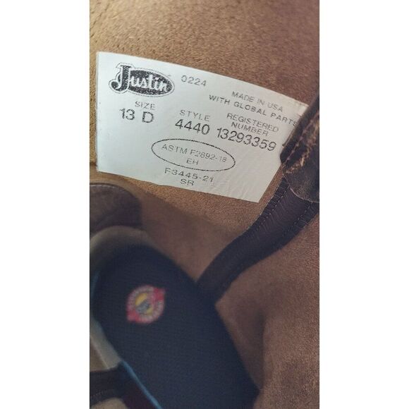 NWOB JUSTIN WORK Men's Blueprint Soft Toe Pull On Work Boot - 4440 Size 13D - Picture 9 of 9